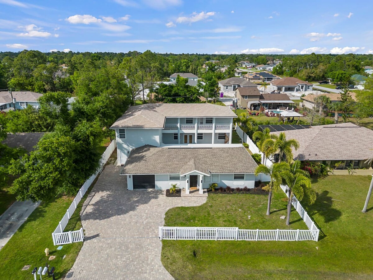Mansion Luxe — aerial view of the private Port Charlotte estate